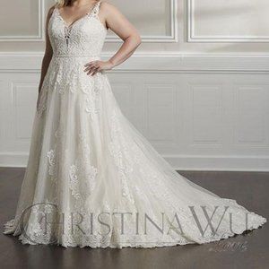 Christina Wu Wedding Dress 29320 Size 20W Ivory NWT